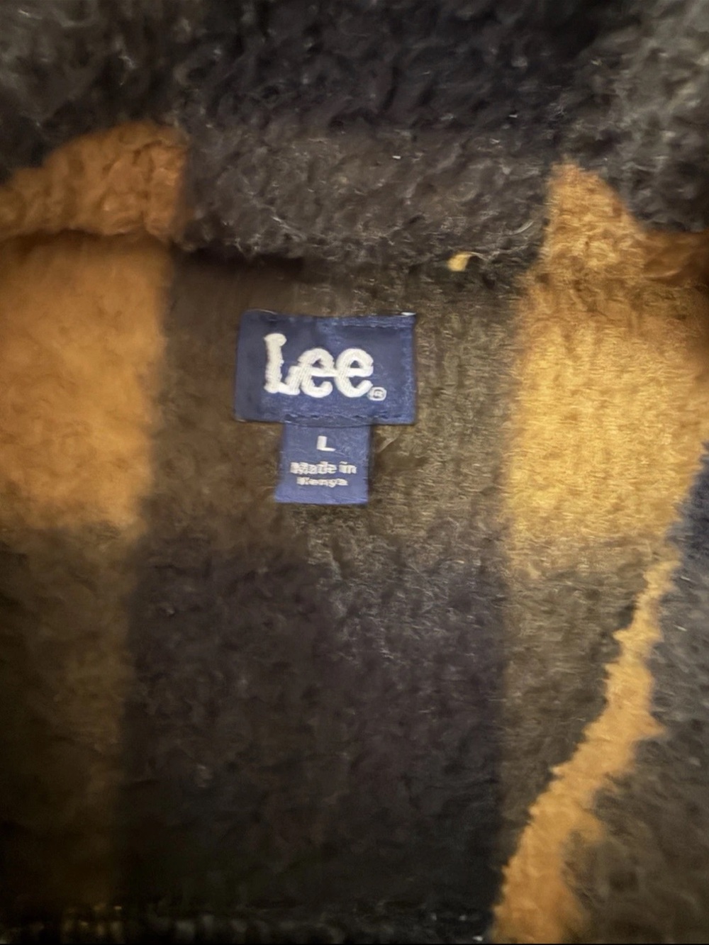 Lee Men's Black & Mustard Plaid Pea Coat - Picture 2 of 3